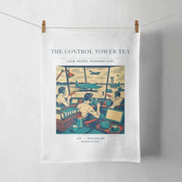 Thumbnail for VINTAGE G4375 - The Control Tower Tea - Designed Towels design on white