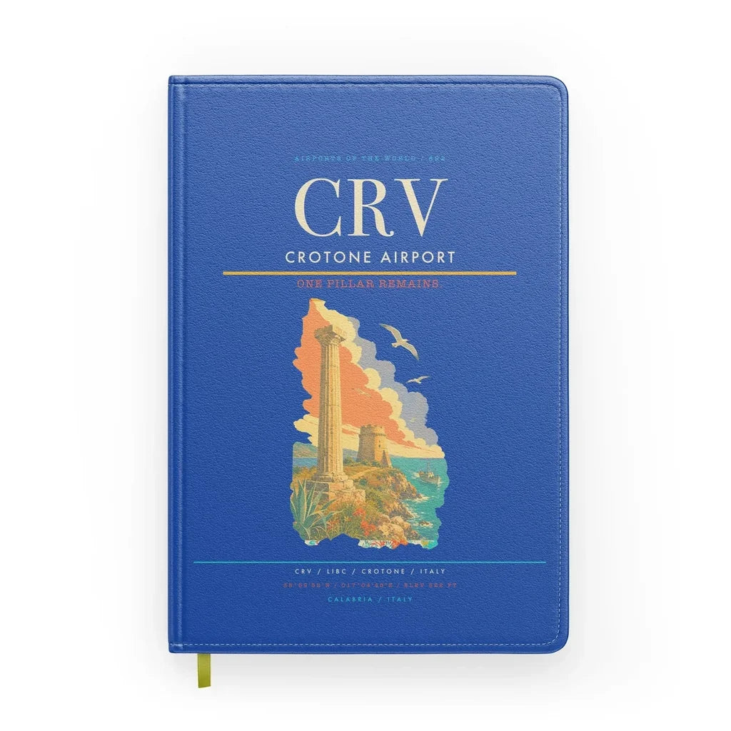 Crotone Airport (CRV) design on blue notebook
