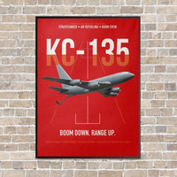Thumbnail for KC-135 STRATOTANKER vertical canvas print - framed - red background