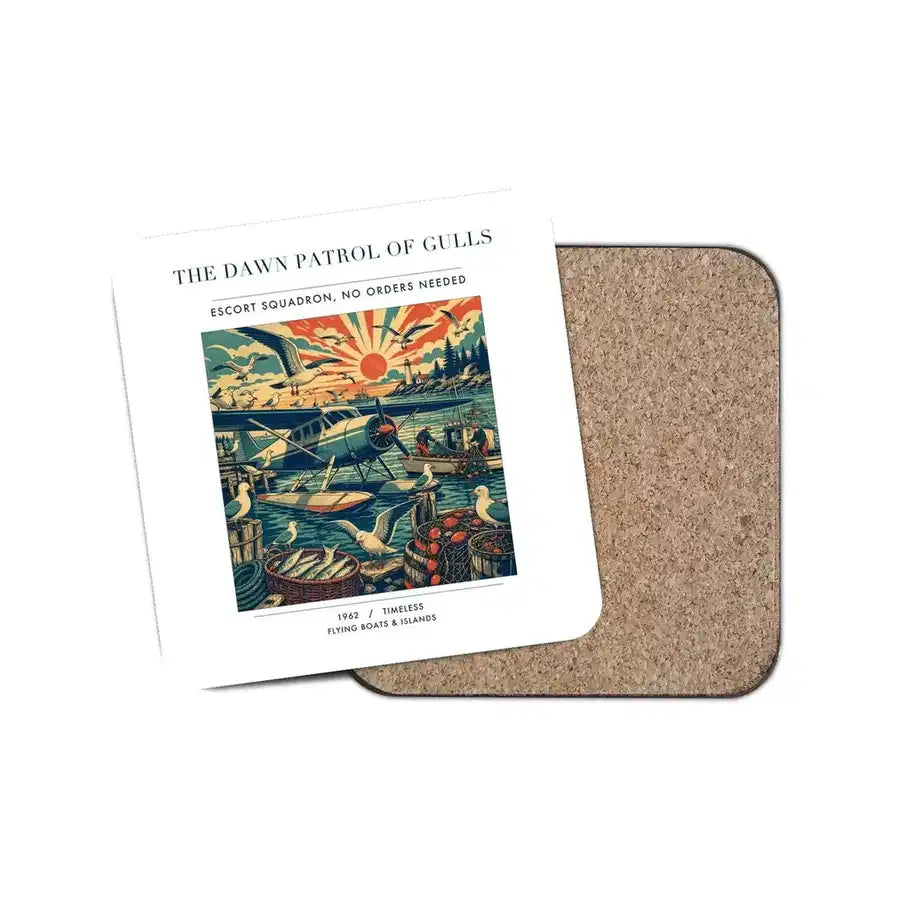 The Dawn Patrol Of Gulls - Designed Coasters design on white 1-piece