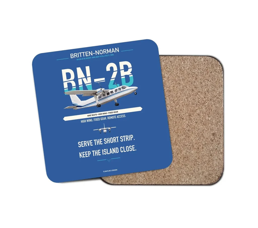 Britten-Norman BN-2B-26 Islander design on blue 1 piece coaster