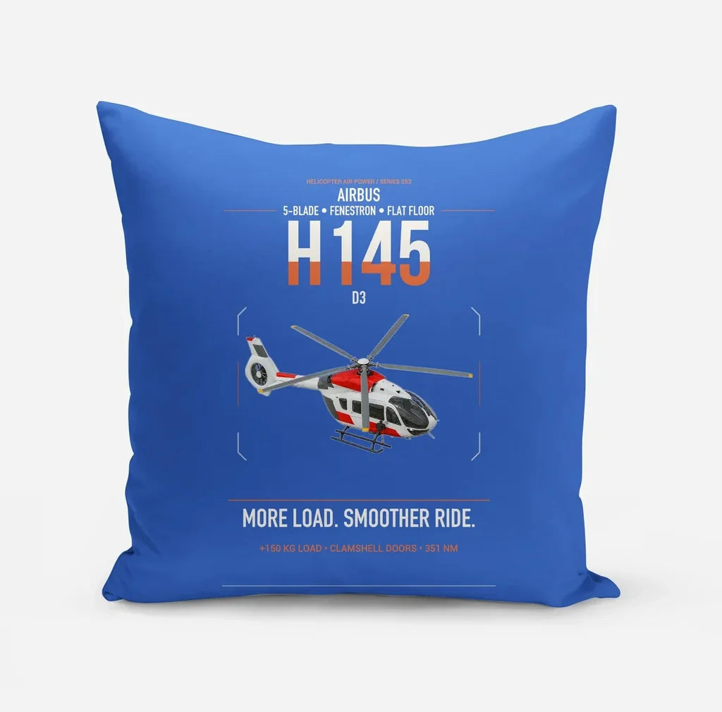 Airbus H145 D3 design on blue pillow