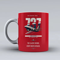 Thumbnail for Boeing 737-300 Classic double-side print on red ceramic mug