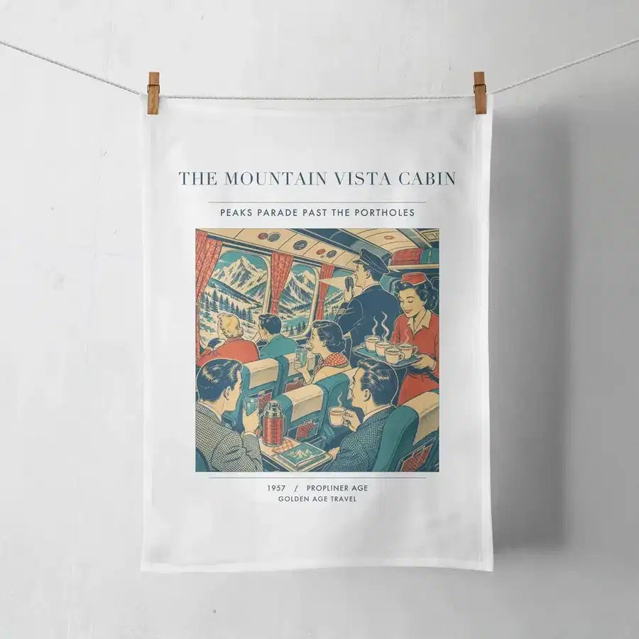 VINTAGE G4224 - The Mountain Vista Cabin - Designed Towels design on white