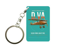 Thumbnail for Albatros D.Va design on turquoise designed key chain, double-side print