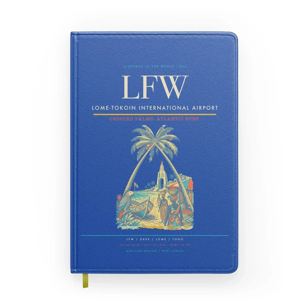 Lome-Tokoin International Airport (LFW) design on blue notebook