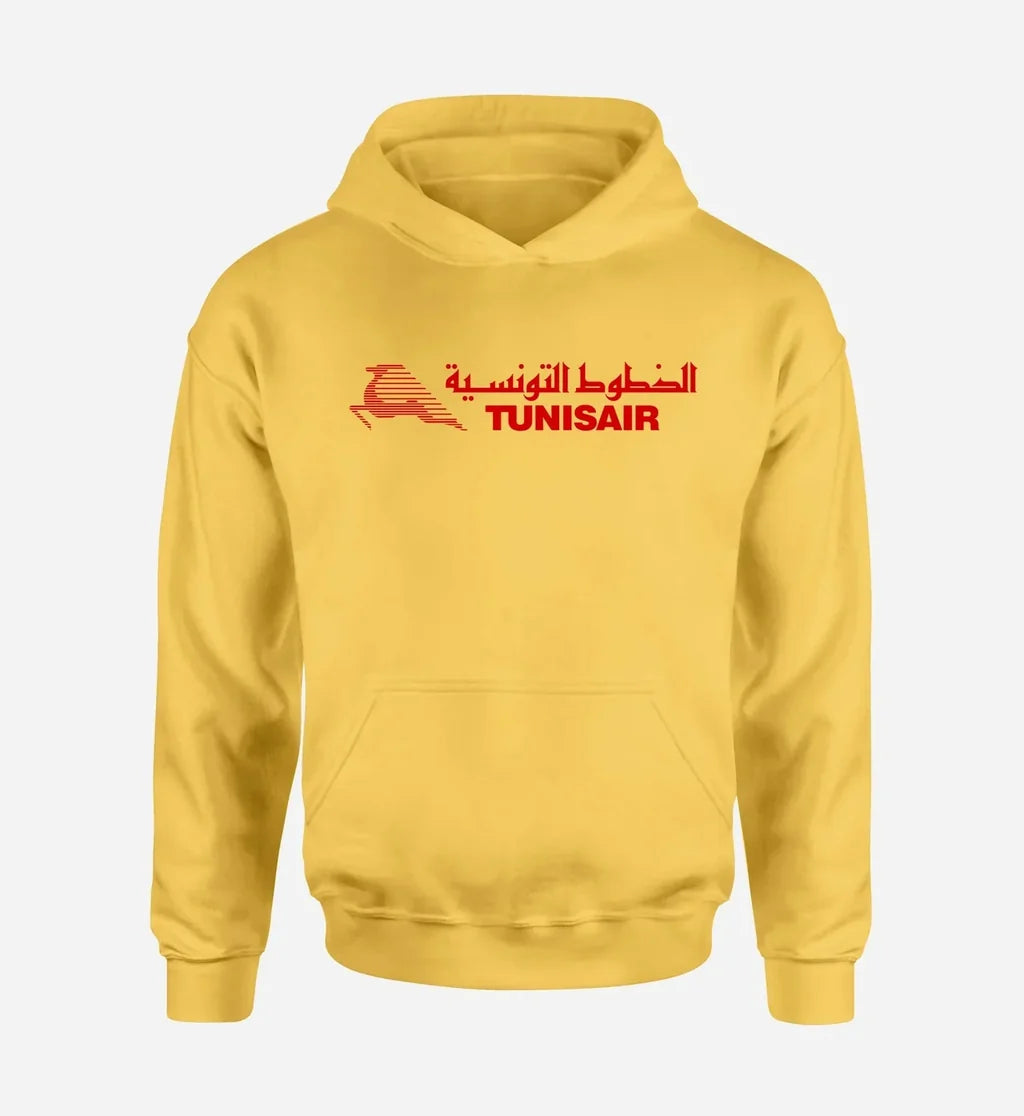 Tunisair logo printed on yellow hoodie