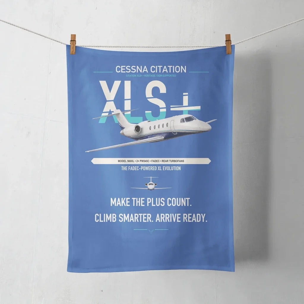 Cessna Citation XLSPlus design on blue towel