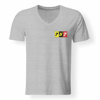 Thumbnail for Flat Colourful 757 Designed V-Neck T-Shirts - view 15