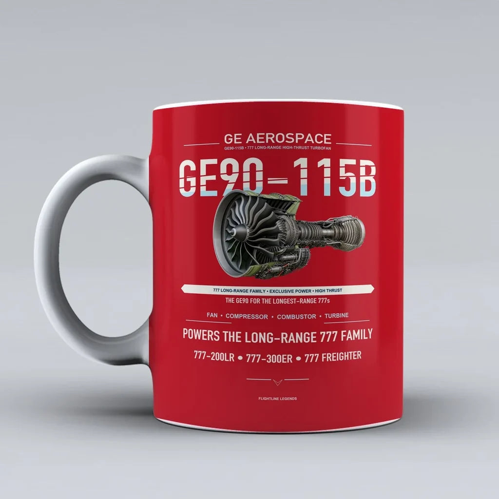Mug design on red ge90 115b