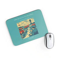 Thumbnail for VINTAGE G4461 - The Runway Foam Drill - Designed Mouse Pads design on turquoise rectangle