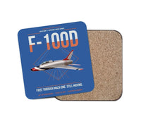 Thumbnail for F-100D Super Sabre design on blue 1 piece coaster