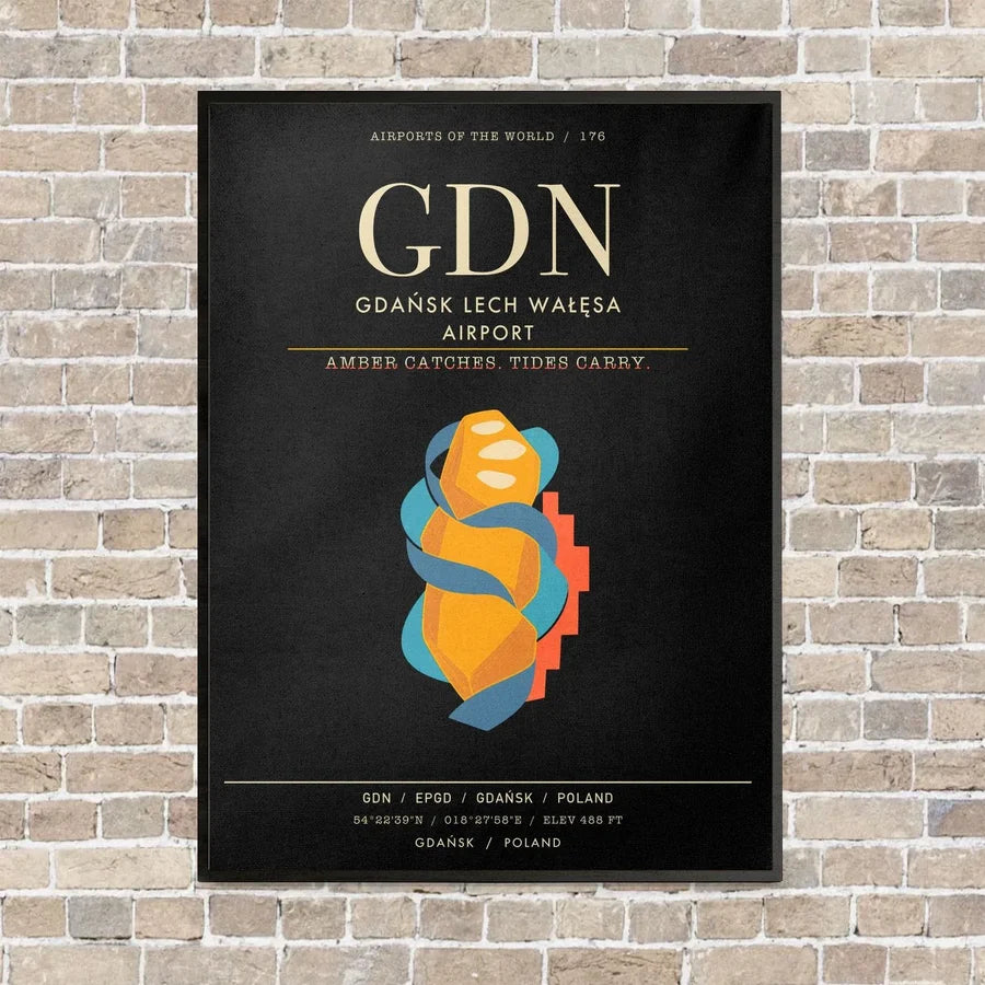 Gdansk Lech Waesa Airport GDN - Canvas Framed - Black