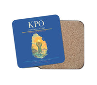 Thumbnail for Pohang Airport (KPO) design on blue 1 piece coaster