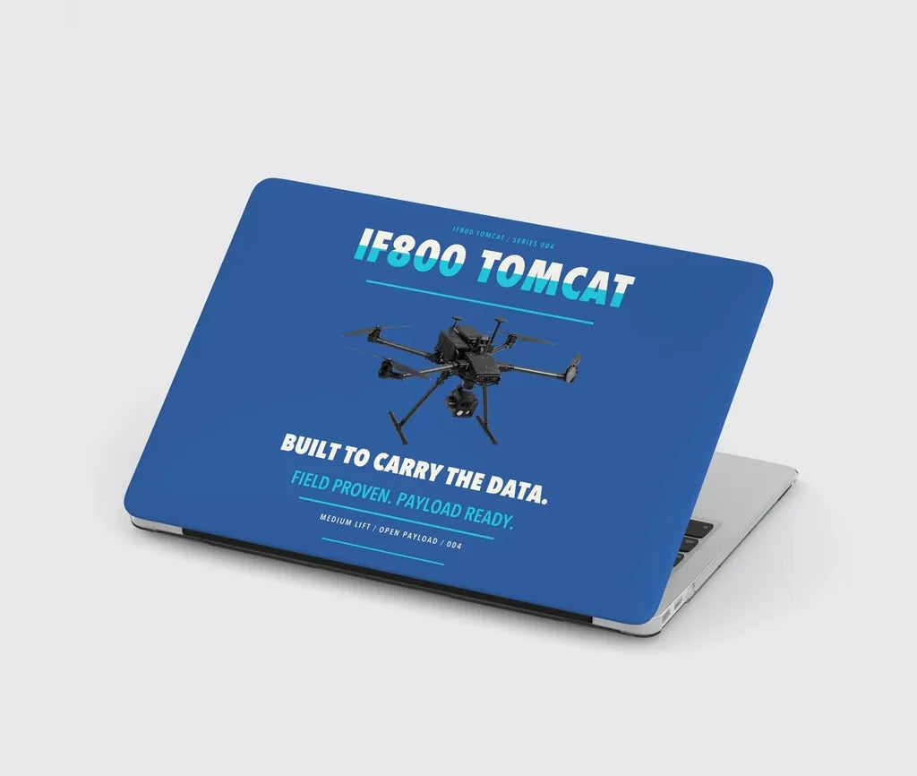 Inspired Flight IF800 Tomcat design on blue MacBook case
