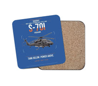 Thumbnail for Sikorsky S-70i FIREHAWK design on blue 1 piece coaster