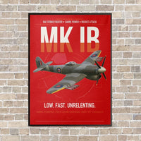 Thumbnail for Hawker Typhoon Mk IB vertical canvas print - framed - red background
