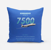 Thumbnail for Bombardier Global 7500 design on blue pillow