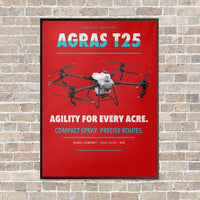 Thumbnail for DJI Agras T25 vertical canvas print - framed - red background