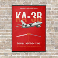 Thumbnail for KA-3B Skywarrior vertical canvas print - framed - red background