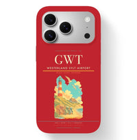 Thumbnail for Westerland Airport (GWT) design on red iPhone 17 Pro MagSafe case