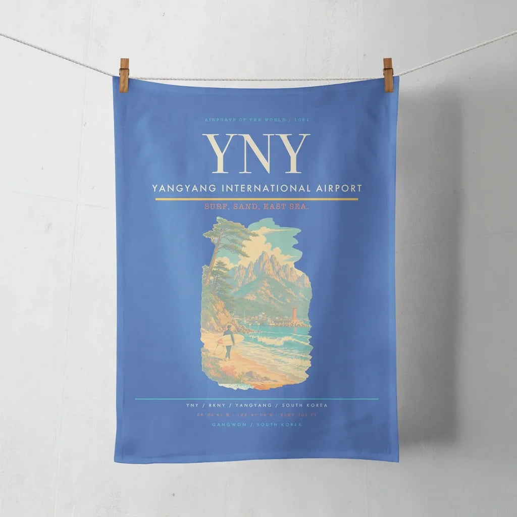 Yangyang International Airport (YNY) design on blue towel