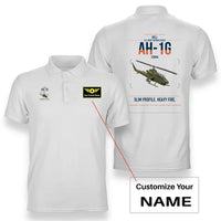 Thumbnail for Bell AH-1G Cobra design on white+name double-side polo t-shirt, double-side print