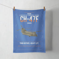 Thumbnail for Boeing CH-47F Chinook design on blue towel