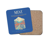 Thumbnail for Governor Francisco Gabrielli International Airport (MDZ) design on blue 1 piece coaster