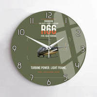 Thumbnail for Robinson R66 design on green army no frame wall clock