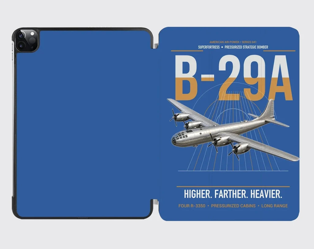 B-29A Superfortress design on blue ipad tablet case