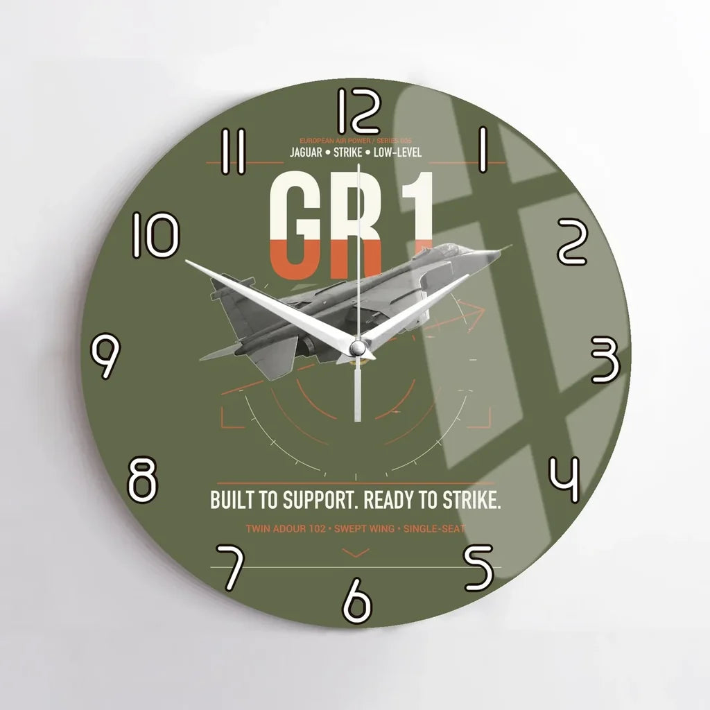 SEPECAT Jaguar GR1 design on green army no frame wall clock