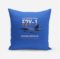 Thumbnail for F2Y-1 Sea Dart Supersonic from the Sea design on blue pillow