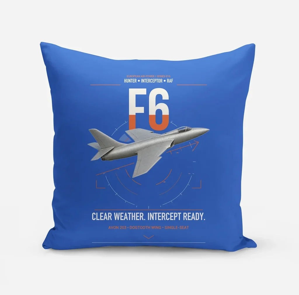 Hawker Hunter F6 design on blue pillow