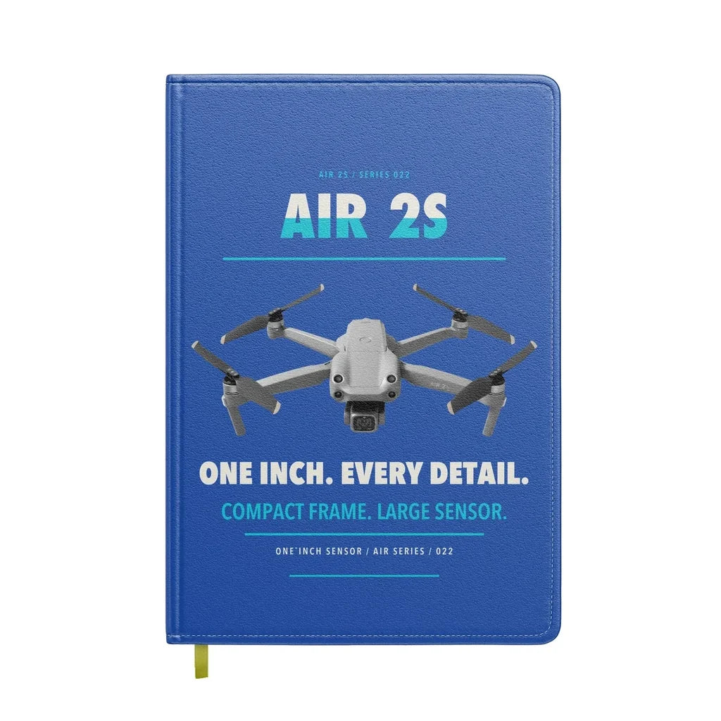 DJI Air 2S design on blue notebook