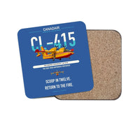Thumbnail for Canadair CL-415 design on blue 1 piece coaster