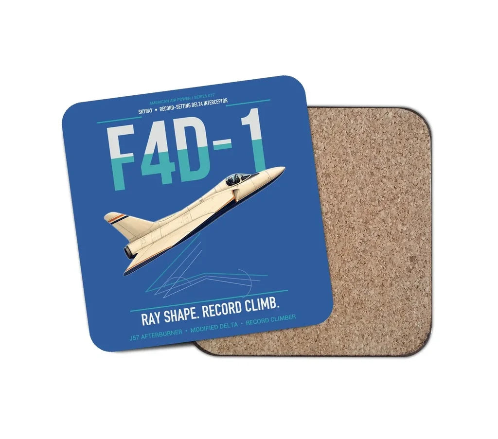 F4D-1 Skyray design on blue 1 piece coaster