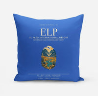Thumbnail for El Paso International Airport (ELP) design on blue pillow