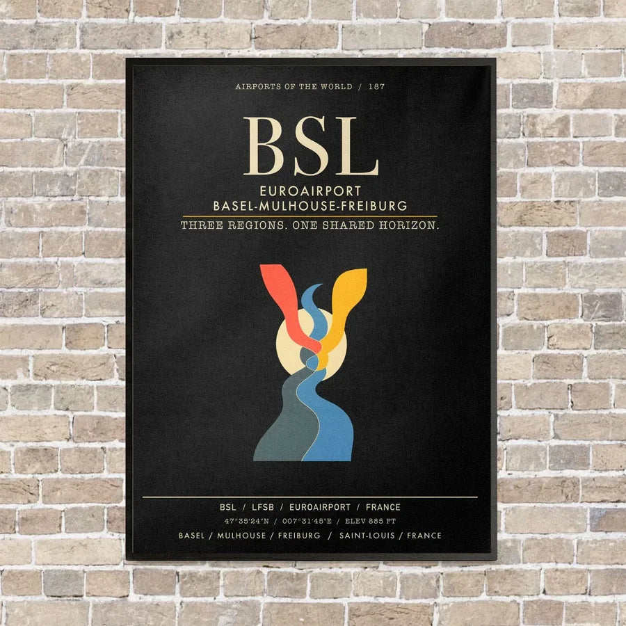 EuroAirport Basel-Mulhouse-Freiburg BSL - Canvas Framed - Black