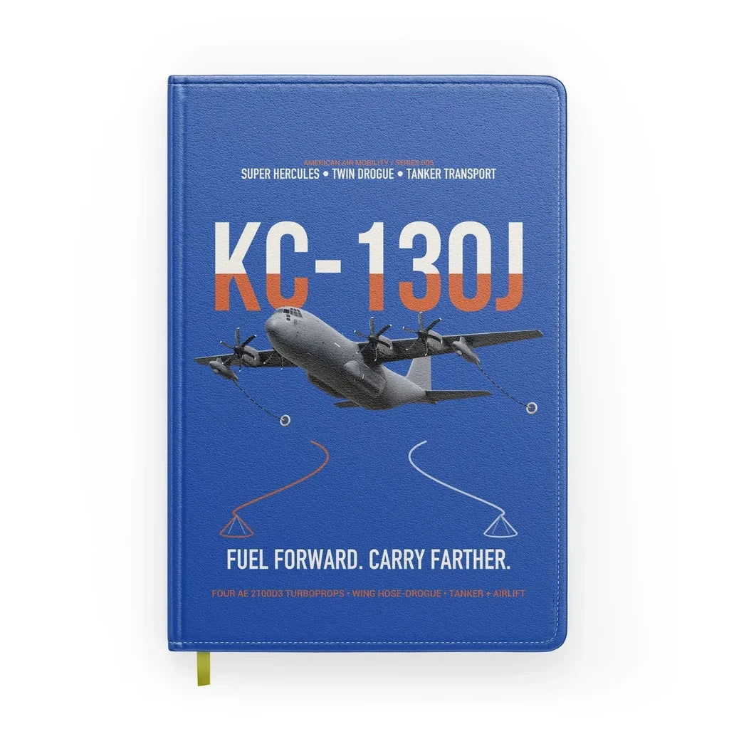 KC-130J SUPER HERCULES design on blue notebook