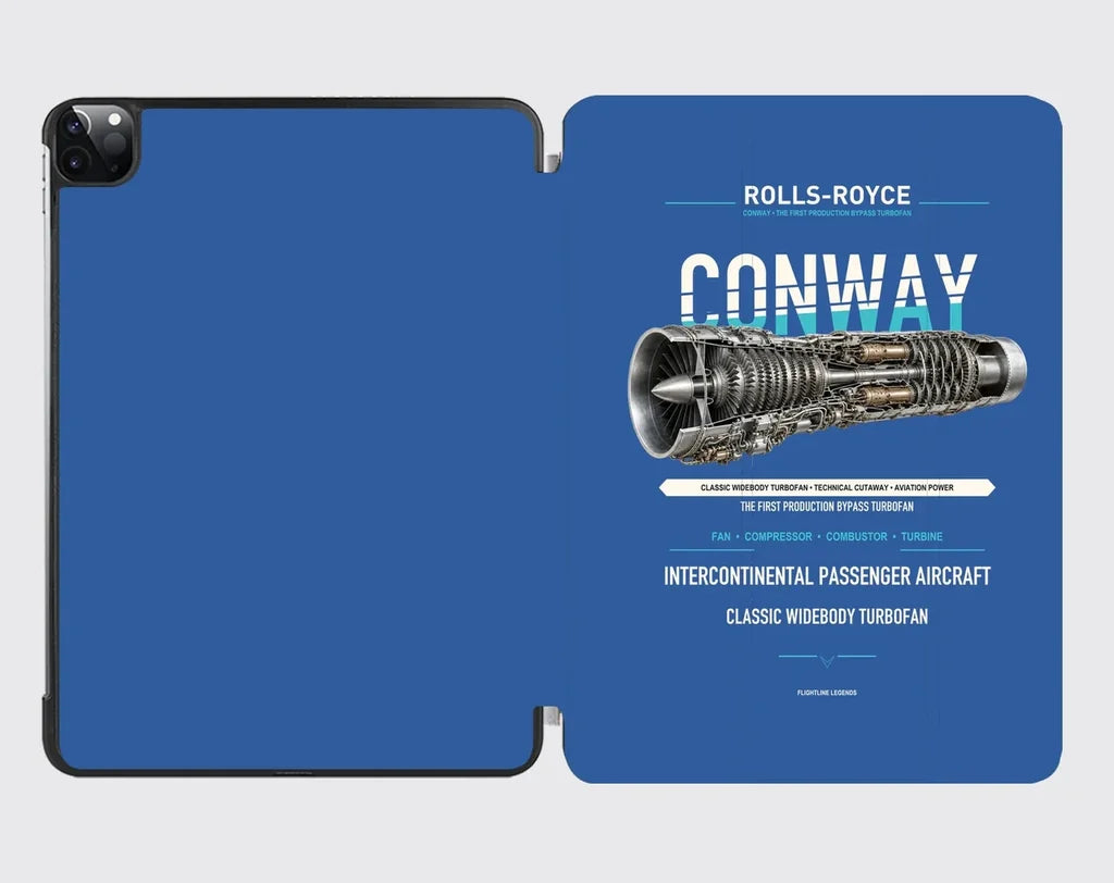 CONWAY design on blue ipad tablet case