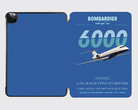 Thumbnail for Bombardier Global 6000 design on blue ipad tablet case