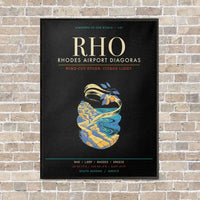 Thumbnail for Rhodes Airport Diagoras RHO - Canvas Framed - Black