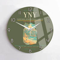 Thumbnail for Yangyang International Airport (YNY) design on green army no frame wall clock