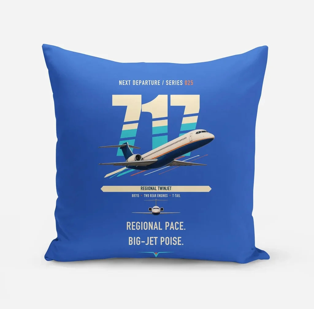 Boeing 717-200 design on blue pillow