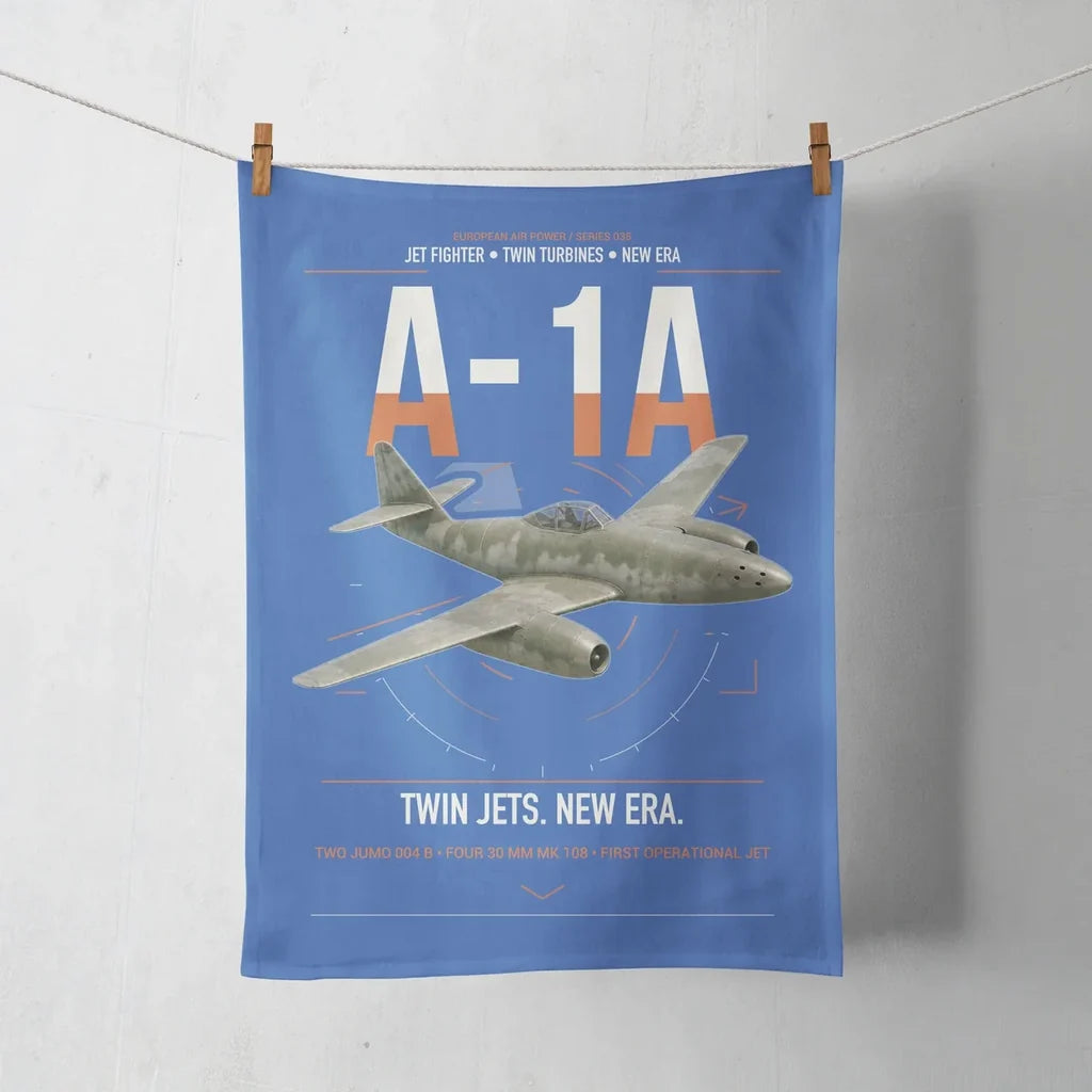 Messerschmitt Me 262A-1a design on blue towel