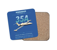 Thumbnail for Bombardier Learjet 35A design on blue 1 piece coaster