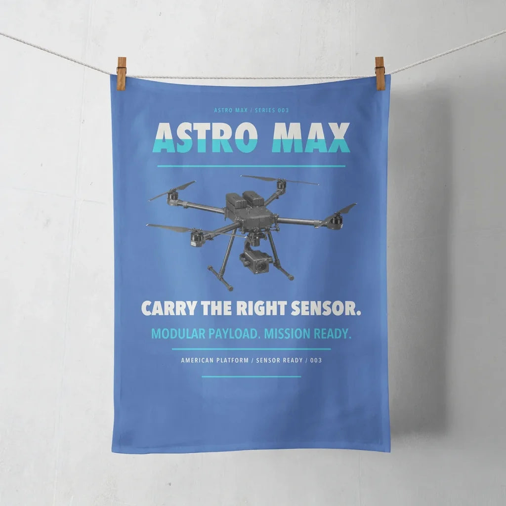 Freefly Astro Max design on blue towel