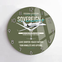 Thumbnail for Cessna Citation Sovereign+ design on green army no frame wall clock