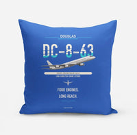 Thumbnail for Douglas DC-8-63 design on blue pillow